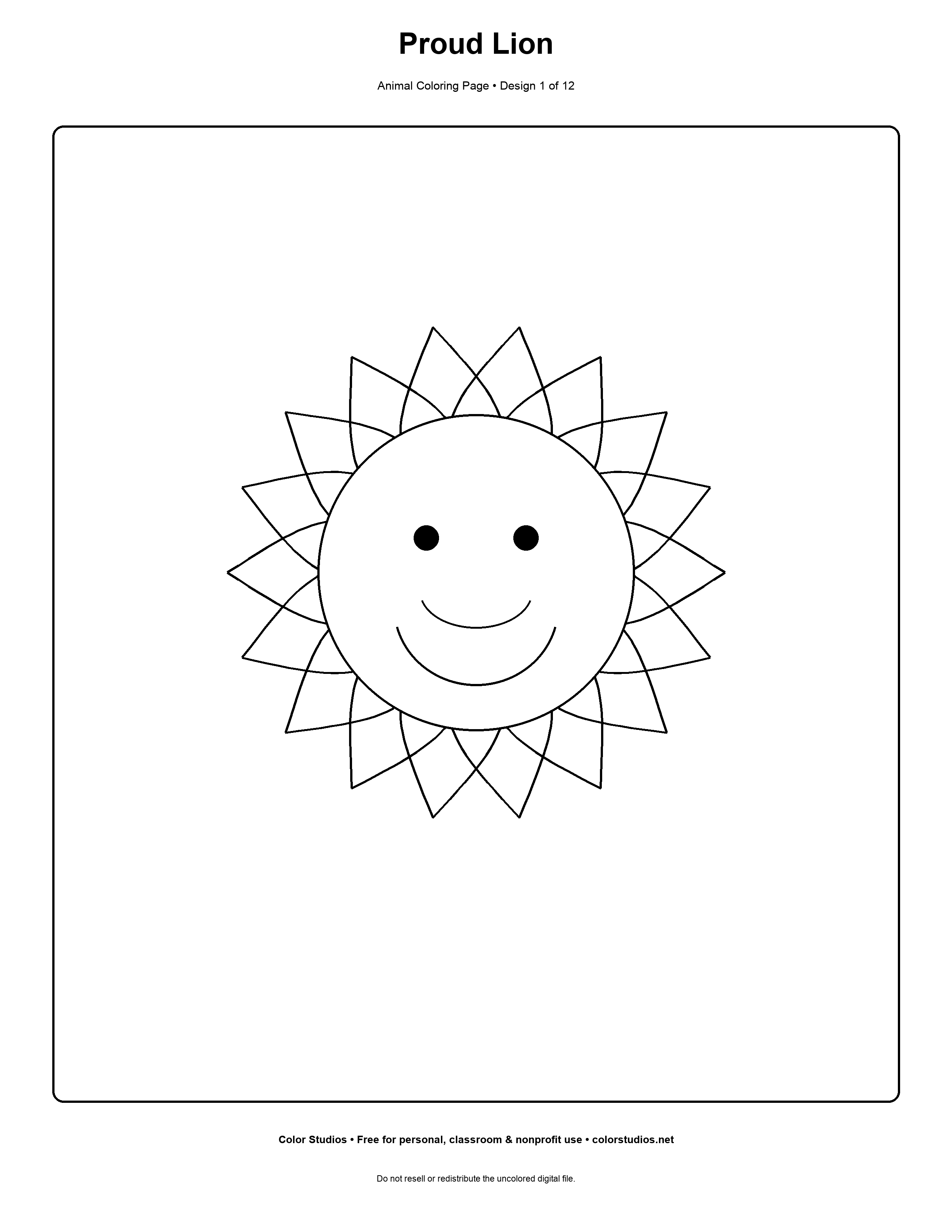 Preview of an original animal coloring page