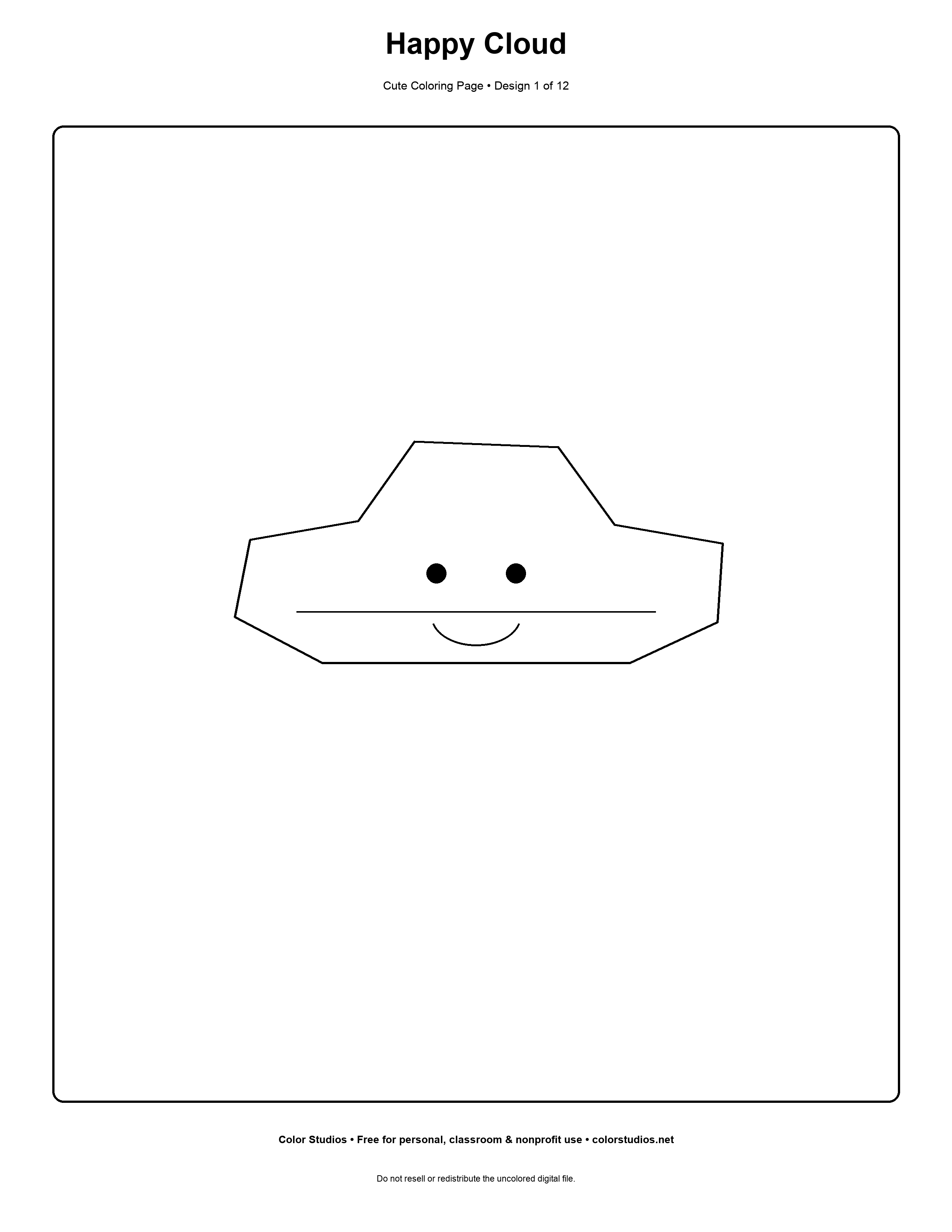 Preview of an original cute coloring page