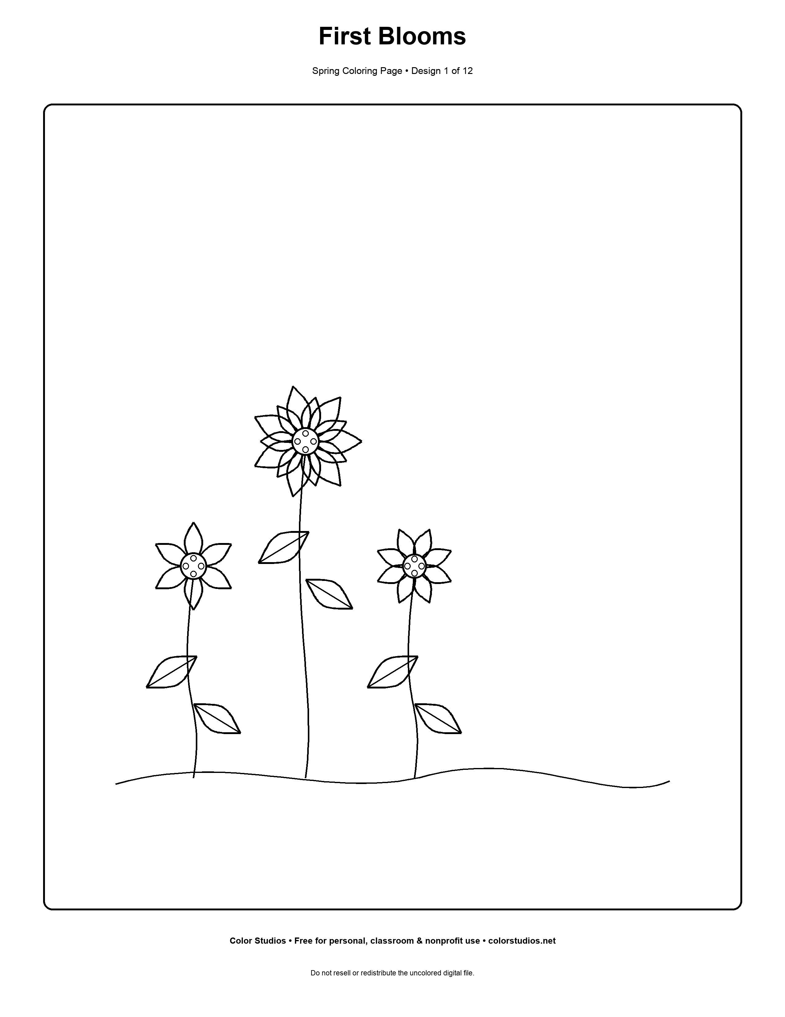 Preview of an original spring coloring page