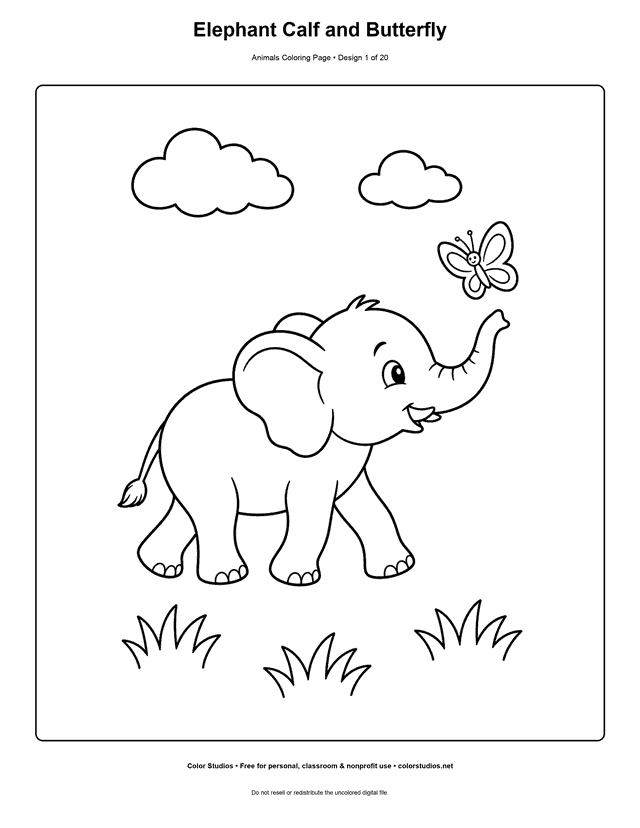 Preview of an original animal coloring page