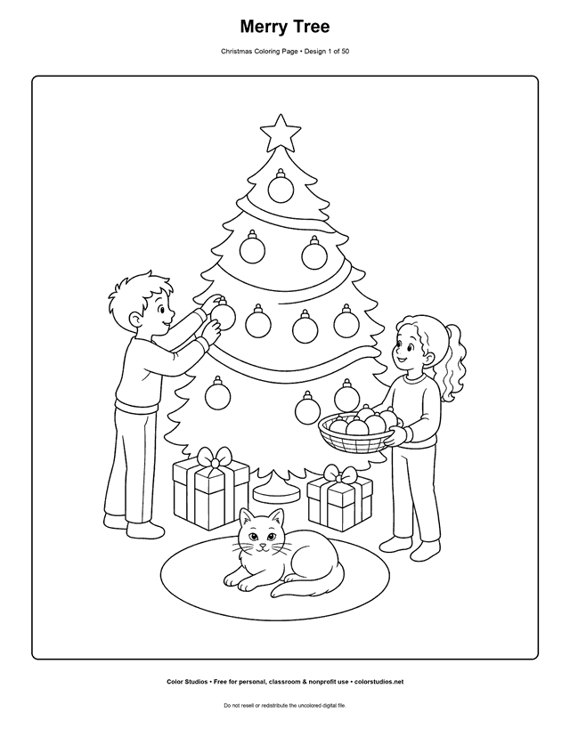 Preview of an original christmas coloring page
