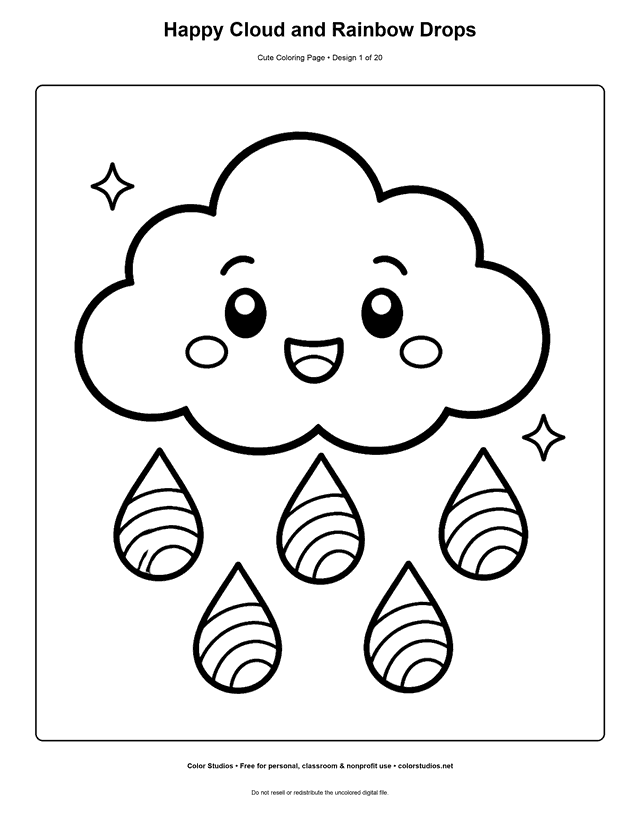 Preview of an original cute coloring page
