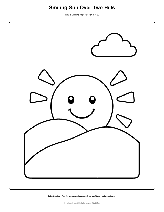 Preview of an original simple coloring page