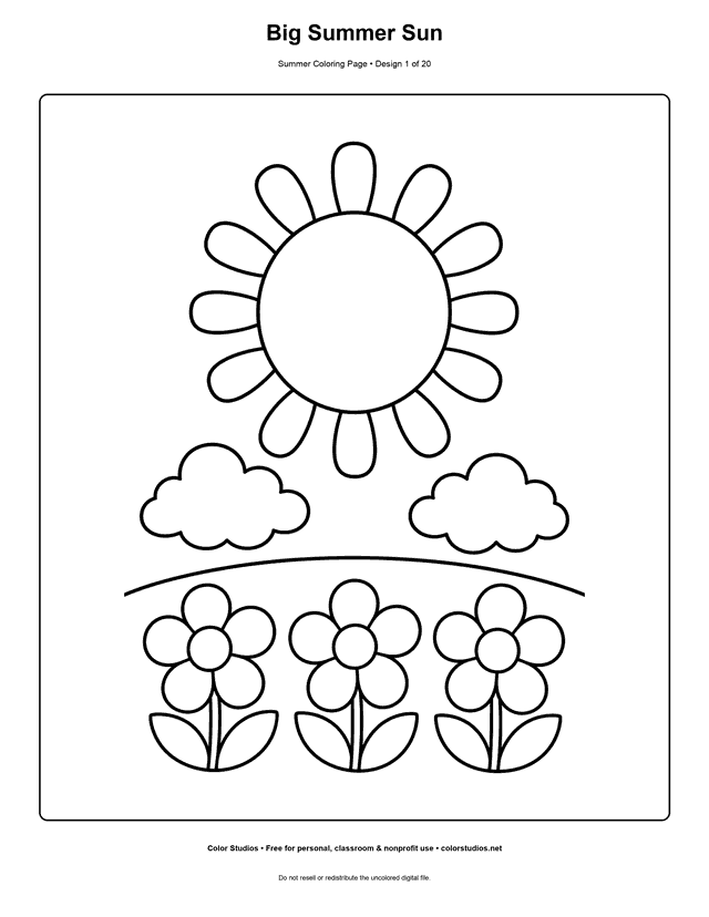 Preview of an original summer coloring page