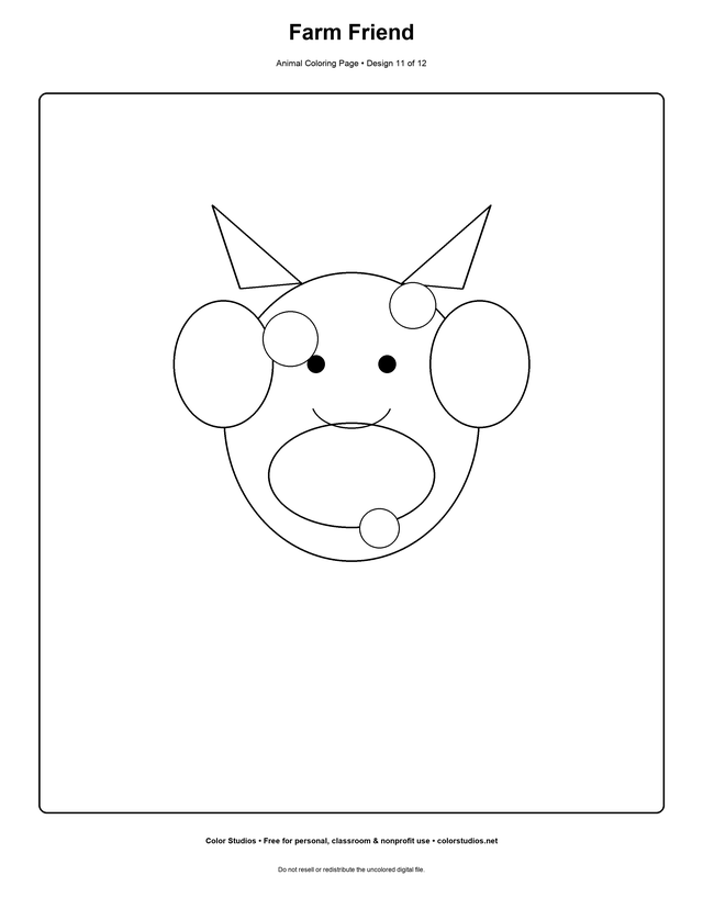 Farm Friend, an original animal coloring page with medium complexity
