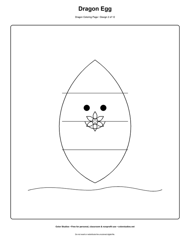 Dragon Egg, an original dragon coloring page with medium complexity