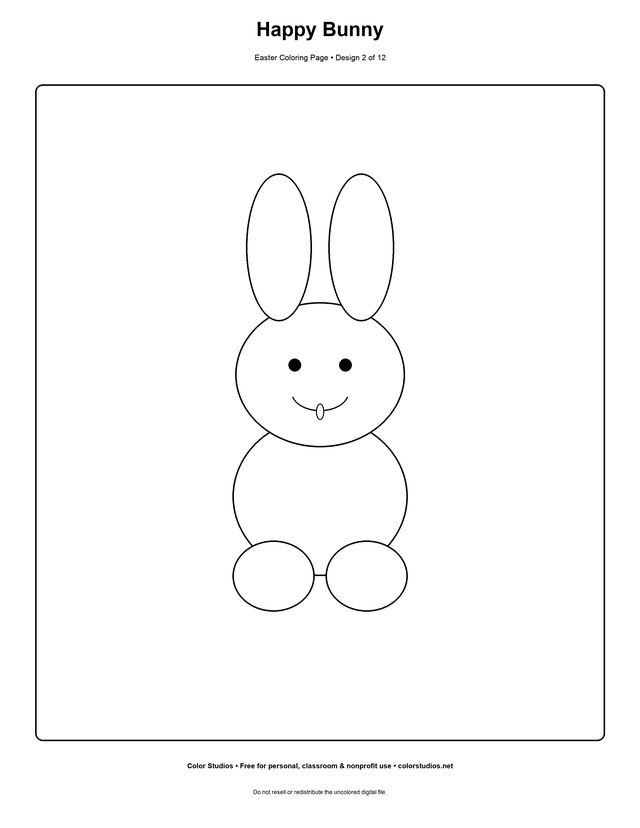 Happy Bunny, an original easter coloring page with medium complexity