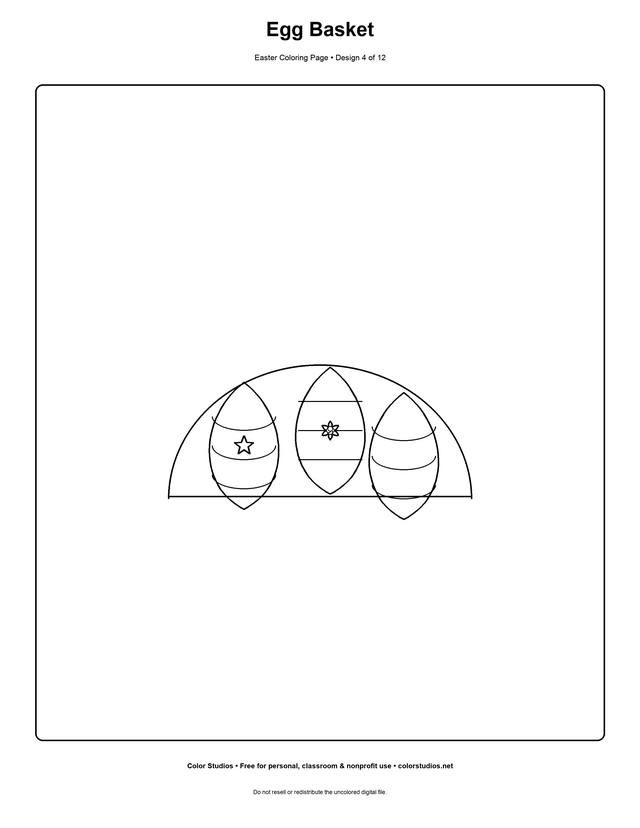 Egg Basket, an original easter coloring page with easy complexity