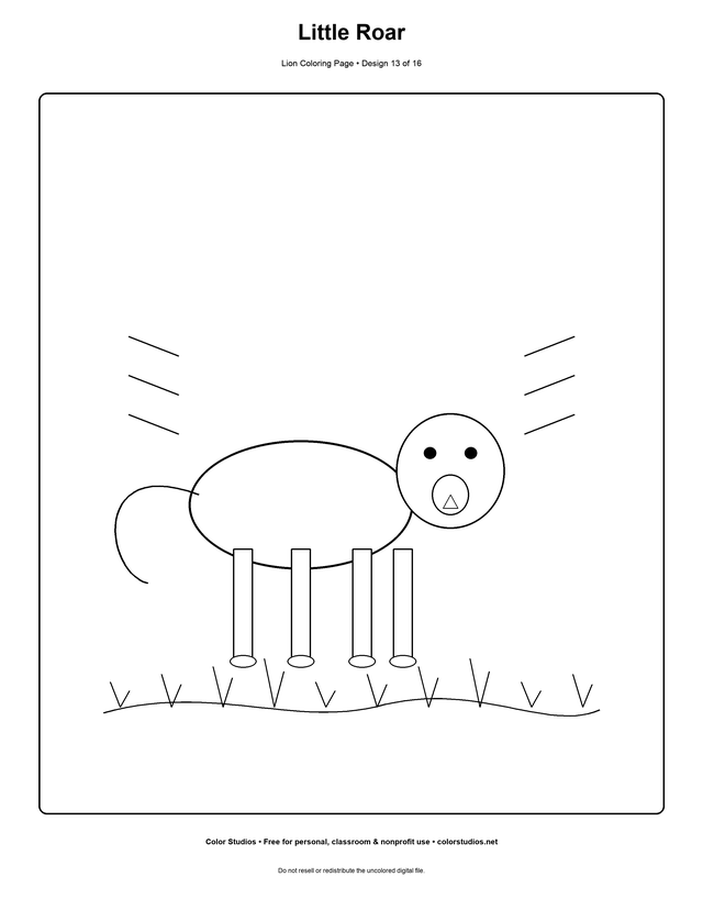 Little Roar lion coloring page preview