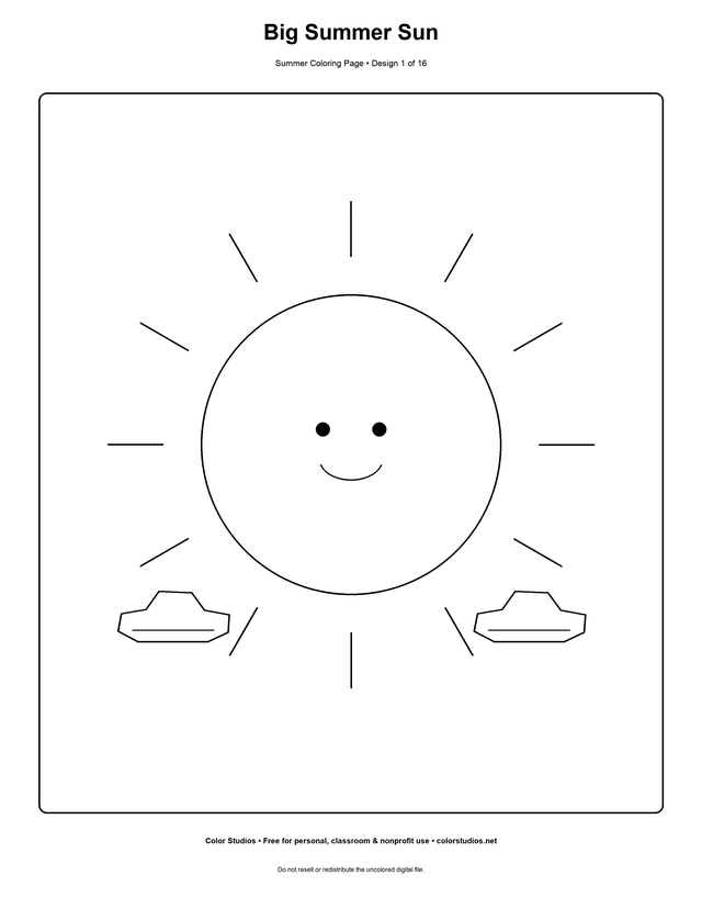 Preview of an original summer coloring page